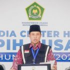 Akhmad Fauzin Juru Bicara Panitia Penyelenggara Ibadah Haji (PPIH) dalam keterangan pers di Asrama Haji Pondok Gede Jakarta, Jumat (24/6/2022).