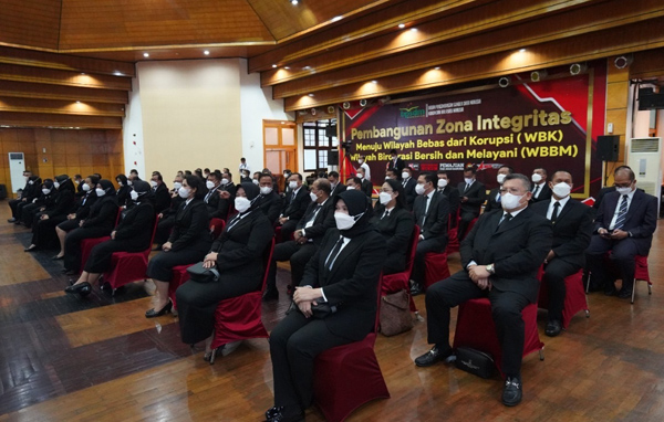 Para peserta Pelatihan Kepemimpinan Nasional (PKN) Tingkat II Angkatan XXIII tahun 2022 di Aula Gedung BPSDM Kemenkumham, Rabu (10/8/2022)