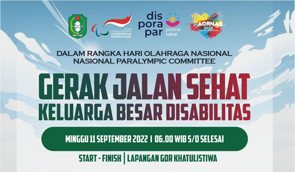 Flyer kegiatan Gerak Jalan Atlet Disabilitas dan keluarga memperingati Haornas 2022