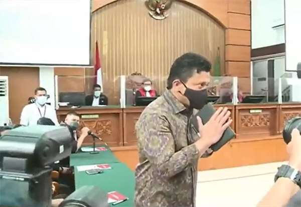 Terdakwa Ferdy Sambo dalam persidangan agenda jawaban JPU terhadap eksekpsi terdakwa dan paneshat hukum terdakwa, Kamis (20/10/2022) di Pengadilan Negeri Jakarta Selatan. 