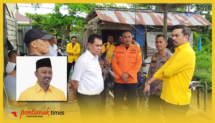 Ketua DPD Golkar Provinsi Kalbar Maman Abdurrahman beserta Sekretaris Prabasa Anantatur mendatagi lokasi kejadian bersama Kapolres Kubu Raya AKBP Arief Hidayat dan Basarnas