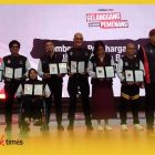 Wahdina, atlet para renang Kalbar yang mendapatkan penghargaan di acara puncak Haornas ke-40, di Jakarta Internasional Velodrome.