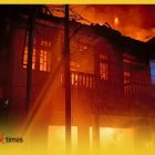 Kondisi Ruko di Pasar Sekura Kabupaten Sambas yang terbakar.