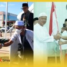 Penyambutan Jemaah Haji yang tiba di Kalbar oleh Gubernur Kalbar H Ria Norsan dan Bupati Sambas H Satono.