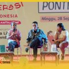 Diskusi Panel yang menandai Pesta Literasi bertajuk Cerita Khatulistiwa, Minggu (28/9/2025) di Rumah Radakng, Pontianak. 