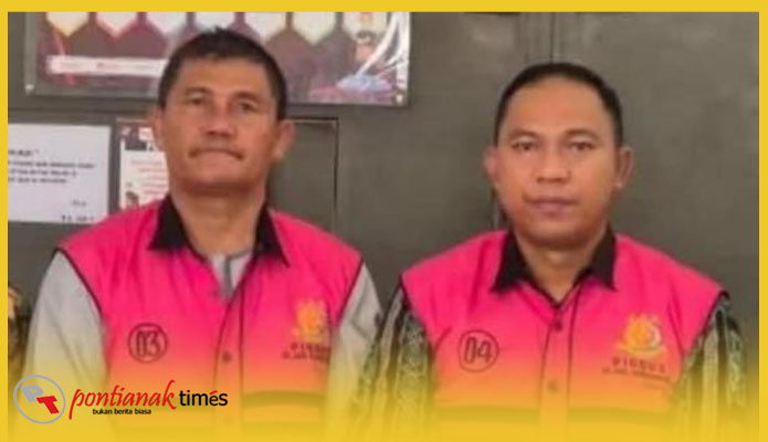 WT dan PG mengenakan rompi tahanan Kejari Singkawang di Lapas Kelas II B Sngkawang.