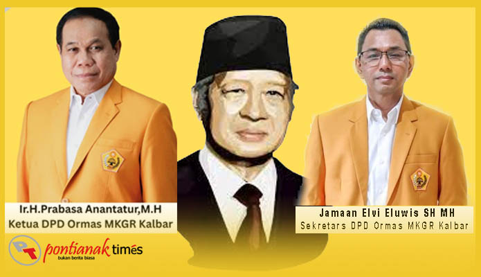 Ketua Ormas MKGR Kalimantan Barat H Prabasa dan Sekretaris Jamaan Elvi Eluwis.