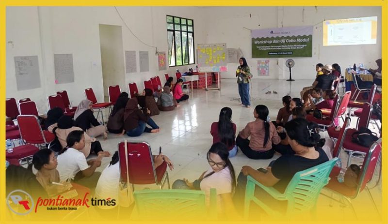 Perempuan muda dari tiga desa strategis di Kabupaten Mempawah mengikuti  workshop dan uji coba modul kepemimpinan garapan Gemawan.