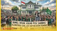 Foto ilustrasi desakan Komite Mahasiswa Kabupate Sambas (AMKS) terhadap beredarnya daftar blacklist status enam pemain sepak bola lokal.