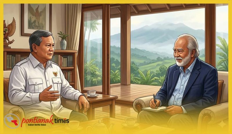 Foto ilustrasi pertemuan Prabowo Subianto dan Surya Paloh.