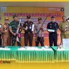 Kajari Ketapang Ricky Febriandi bersama Forkopimda saat ekspos pemusnahan barang bukti dari 83 perkaa yang telah inkrah.