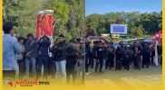 Aksi unjuk rasa mahasiswa di kawasan Tugu Digulis, Pontianak, Kamis (18/6/2026).