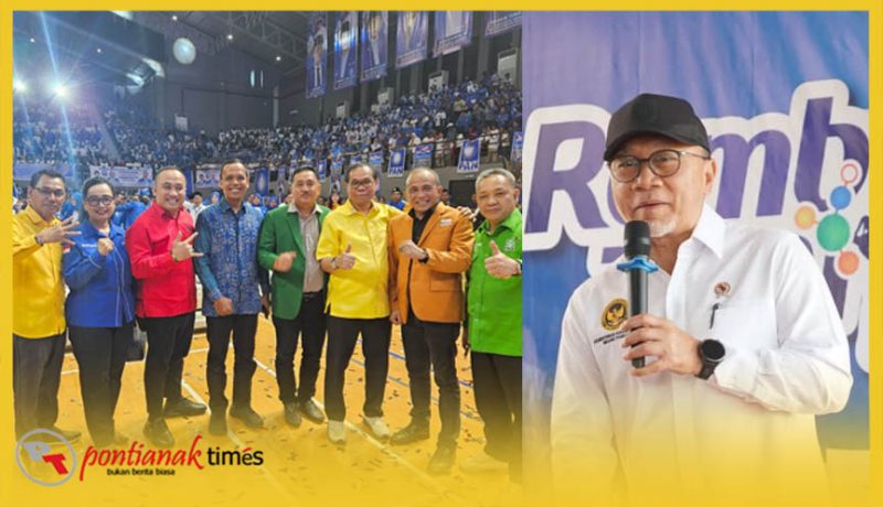 Zulkifli Hasan menghadiri Rembuk Tani 2026 dan para pimpinan Parpol tingkat Provinsi Kalbar menghadiri Rakerwil DPD PAN Kalbar di GOR Terpadu Pontianak. 