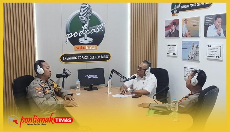 Podcast perdana di Studio Satukata Podcast bersama Bhabinkamtibmas Polresta Pontianak.