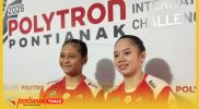 Pemain bulutangkis ganda putri Indonesia, Rachel Machalul Cahya Ayu/Vica Velicia yag melaju ke 16 Besar Polytron Pontianak Indonesia Challenge 2026.