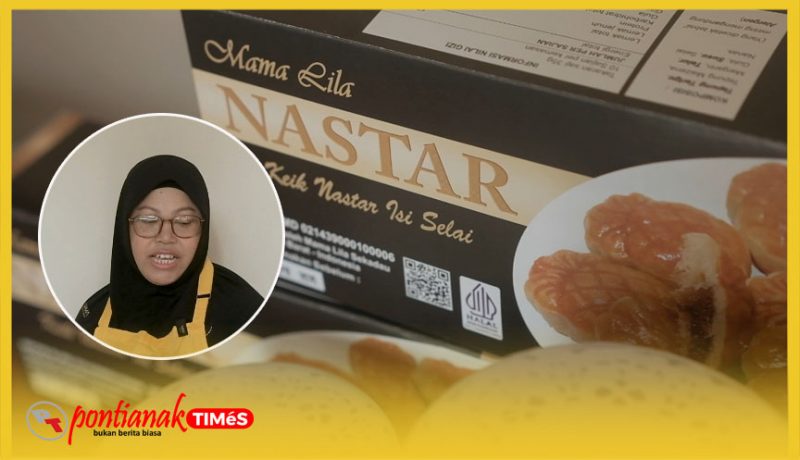 Hartini dan produk makanan olahan Molila Cookies.