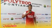 Akhmad Raikhan Nur Iswin, pemain bulu tangkis asal Surabaya menang telak atas pemain Inggris, Chun Cheun So, di laga PPIC 2026 di GOR Terpadu Pontianak, Selasa (25/8/2026).