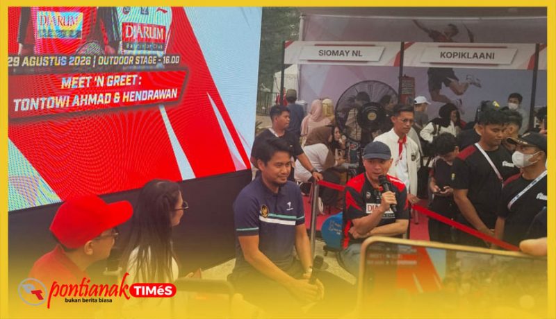 Meet n Greet legenda bulu tangkis Idonesia, Tontowi Ahmad dan Hendrawan, Sabtu (29/8/2026) di GOR Terpadu Ahmad Yani Pontianak.