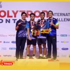 Pasangan pebultangkis ganda putra, Wahyu Agung Prasetyo dan Pulung Ramadhan naik podium juara satu di evet PPIC 2026.