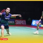 Verrell Yustin Mulia dan Bernadine Anindya Wardana, saat menghadapi duet pebulutangkis Chinese Taipei, Ming Che Lu/Chou Yu An, Kamis (27/8/2026).