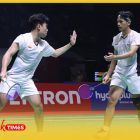 Pebulutangkis ganda putra, Yeremia Erich Yoche Yacob Rambitan/Patra Harapan Rindorindo, terlihat kompak saat bertandiing di ajang Polytron Pontianak Indonesia Masters 2026.