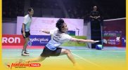 Pebulutangkis ganda putra, Yereemia/Patra saat menghadapi pasangan Malaysia, Low Hang Yee/Ng Eng Cheong, pada semifinal di GOR Terpadu Ahmad Yani Pontianak, Sabtu (5/9/2026).